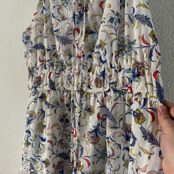 City Triangles XL Floral Halter Dress Romantic Tiered Ruffle Metallic Ethereal - Picture 5 of 17